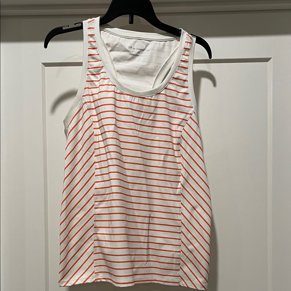Southern Tide Women's Coral and white Athletic Tank